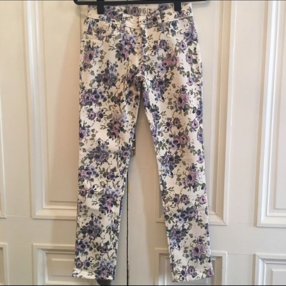 DL 1971 angel mid rise skinny  Ankle Floral Jeans